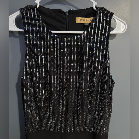 NWT Black and Silver Sleeveless Nipon Boutique Jumpsuit Women’s Size 6 - Picture 5 of 11